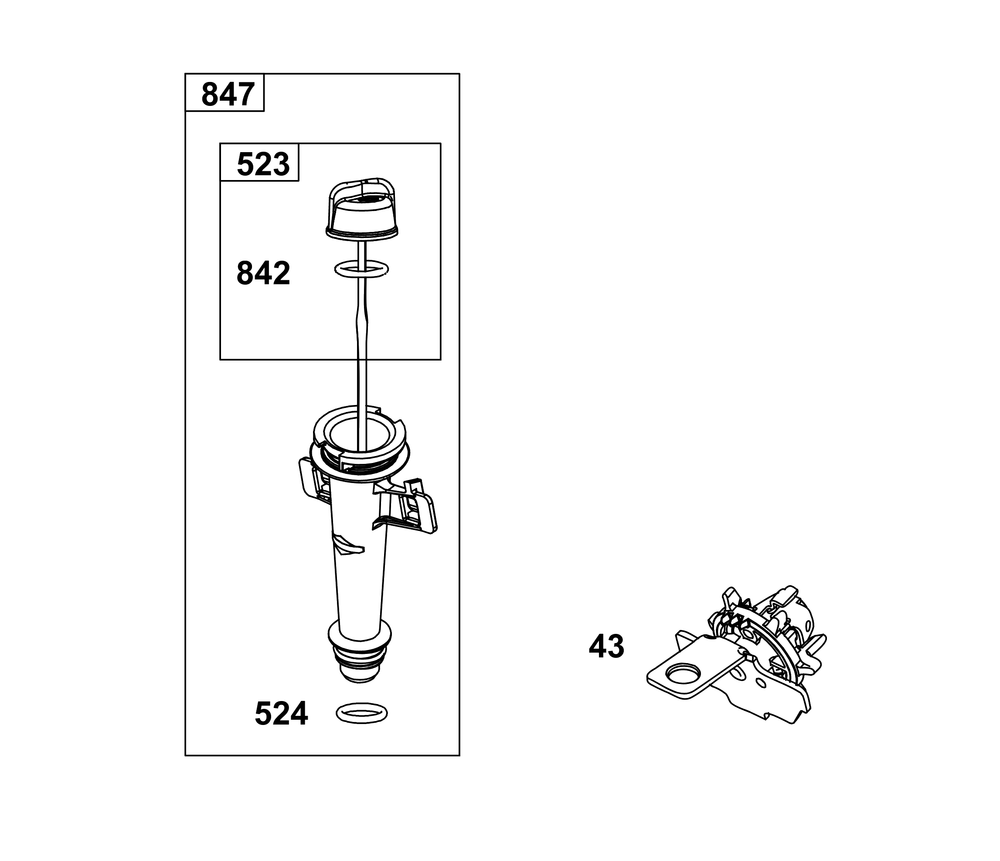 Lubrication Group Diagram and Parts List for 123P02-0002-H5 100000 - 19Z999 Briggs and Stratton Engine